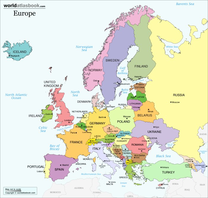 Large Primary Europe Wall Map Political (Laminated) Europe best dream trips