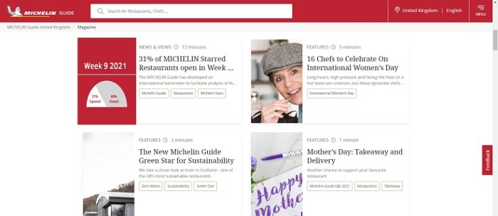 Michelin guide tablet app