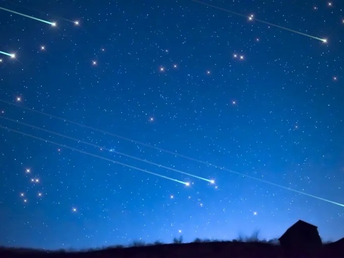 Perseid delta aquariid meteor showers