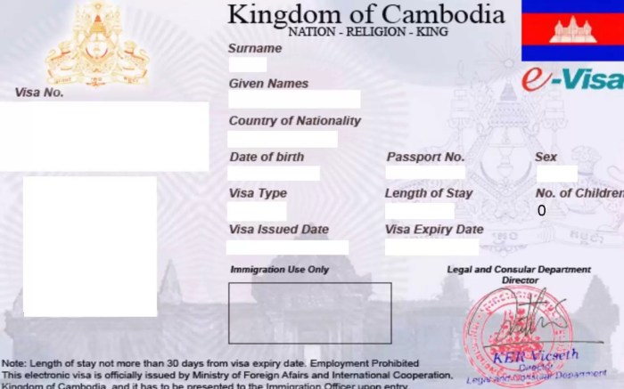Visa requirements for cambodia