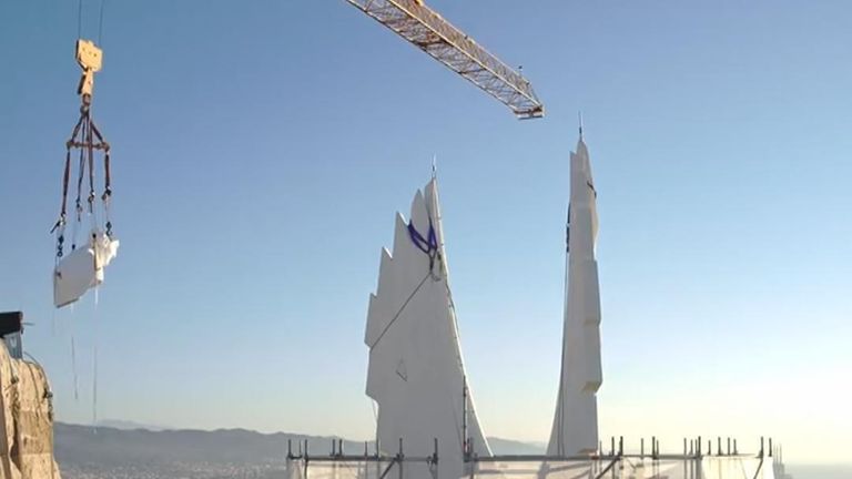 Sagrada familia nears completition towers crowned